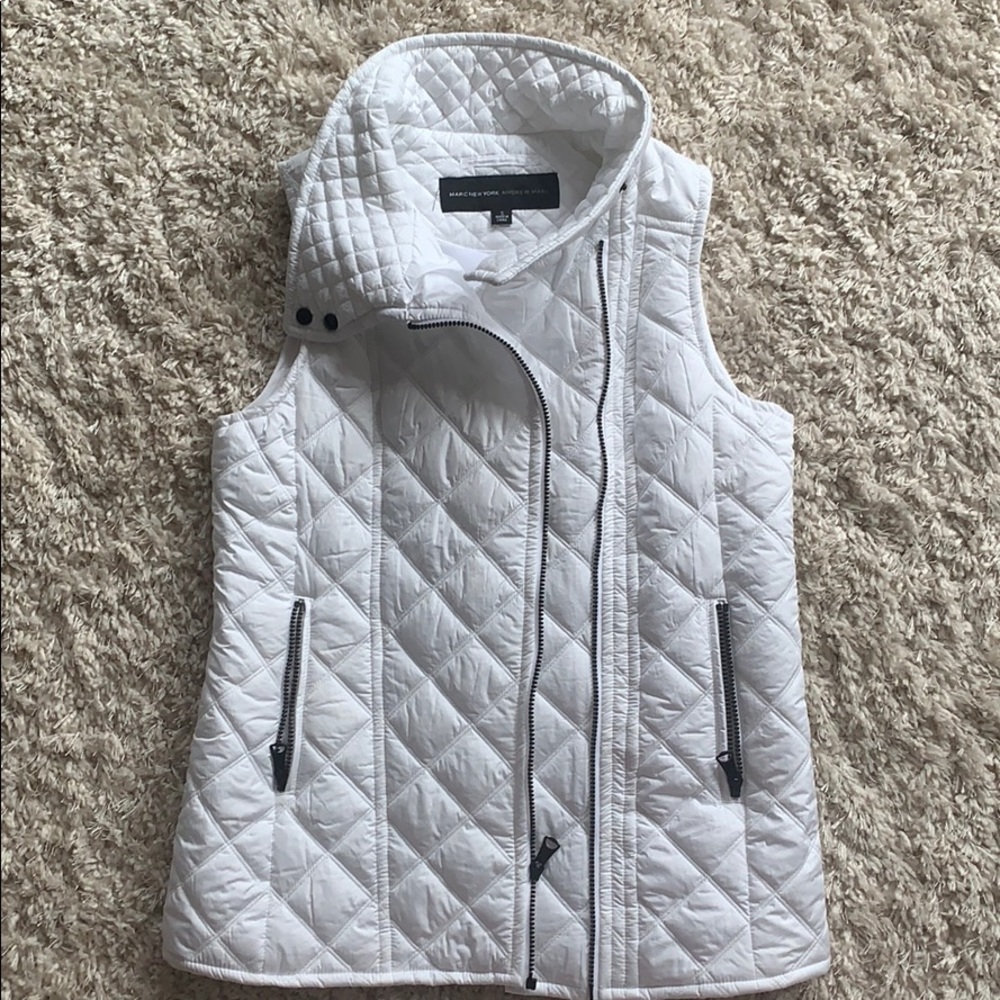 Marc New York light white vest with zipper pockets
